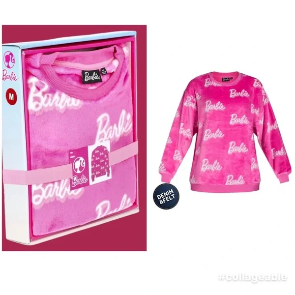 Barbie Women's Plush Graphic Character Sweatshirt/Pullover Gift Box | NEW/NWT🩷 - Picture 1 of 11